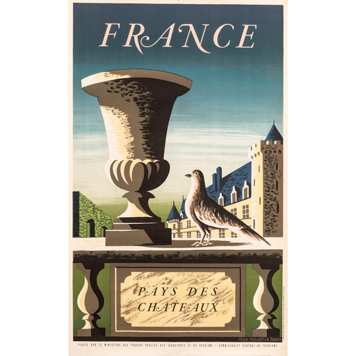 France, Pays des Chateaux Manifesto Litografia [Non Telato]<br>by Picart le Doux Jean<br>Stampatore 