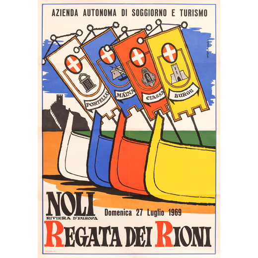 Noli, Regata dei Rioni Manifesto Litografia Offset [Non Telato]<br>by Vado Piero<br>Edito Tipo-Lito 