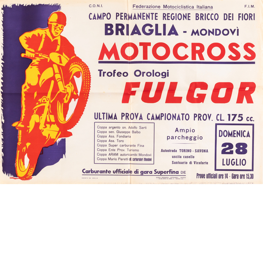 Briaglia-Mondovì Motocross Manifesto Litografia Offset [Non Telato]<br>Anonimo<br>Edito Scuola Tipo