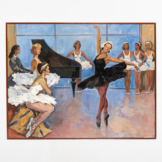 ANDRIY ILYICH POTAPENKO Dniprovo-Kamyanka 1925 - 2011<br>Lezione di danza<br>Firmato Potapenko in ba