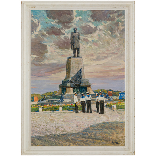 PETRO STEPANOVYCH SULIMENKO Krasnodar, 1914 - 1996<br>Marinai vicino al monumento allAdmiral Nakhimo