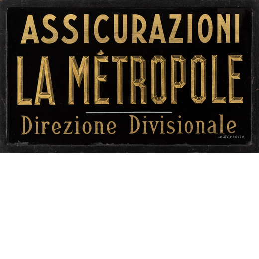 Assicurazioni La Metropole, Direzione Divisionale Vetrofania su Specchio<br>Produttore Bertocco<br>E