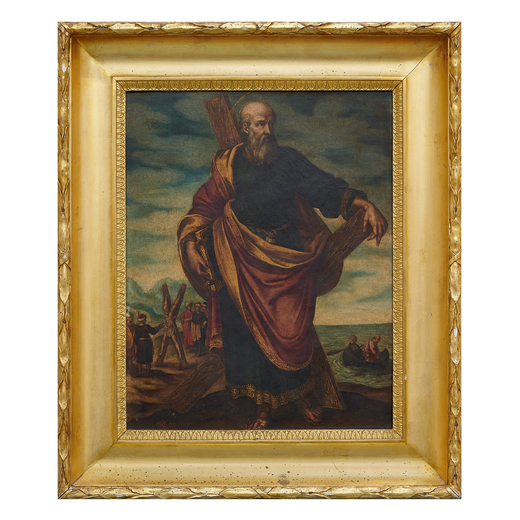 ANTONIO TEMPESTA (attr. a) (Firenze, 1555 - Roma, 1630)<br>SantAndrea<br>Olio su rame, cm 49X39