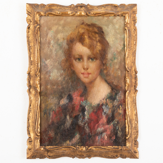 GIUSEPPE MALDARELLI Napoli, 1885 - 1958<br>Ritratto di ragazza<br>Firmato Maldarelli in basso a sini