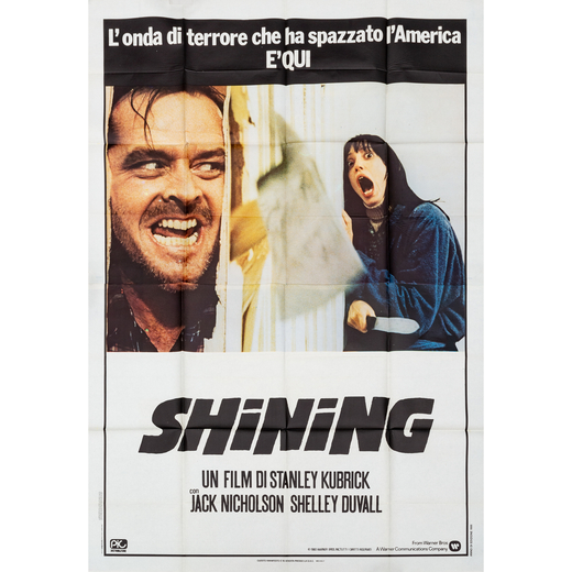 Shining [Jack Nicholson]<br>Manifesto Cinema<br>Prima Edizione 1980<br>Misure h 200 x L 140 cm [4F]<