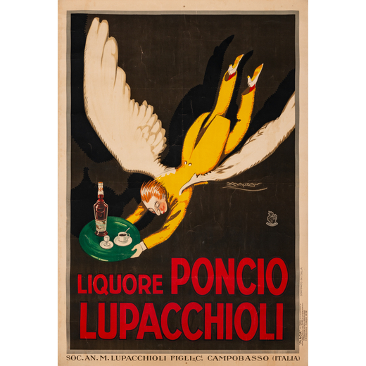 Liquore Poncio Lupacchioli Manifesto Litografia [Telato]<br>by Mauzan Luciano Achille<br>Edito MAGA,