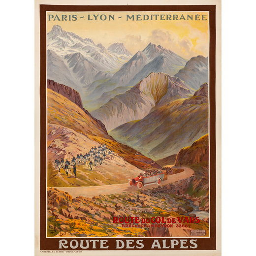 Route des Alpes Manifesto Litografia [Telato]<br>by Brun Em.<br>Edito Cornille & Serre, Imprimeurs<b