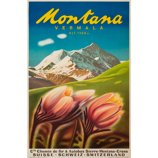 Montana, Vermala Manifesto Litografia [Telato]<br>Anonimo<br>Edito Lithos R. Marsens, Lausanne<br>Ep