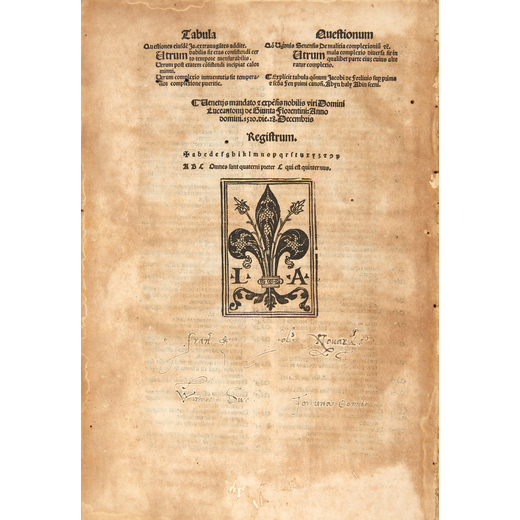 [AVICENNA] DELLA TORRE, Giacomo (1360-1414). Super primus Avicenne...in primum Avicenne Canonem expo