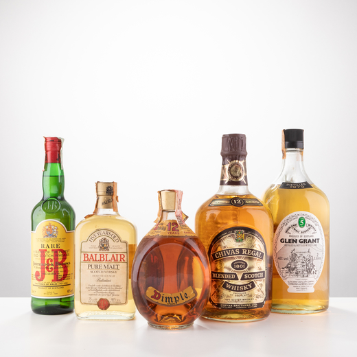 Selezione Whisky Dimple 12 years - 1 bt<br>Confezione originale singola<br>Glen Grant 1979, 5 years 