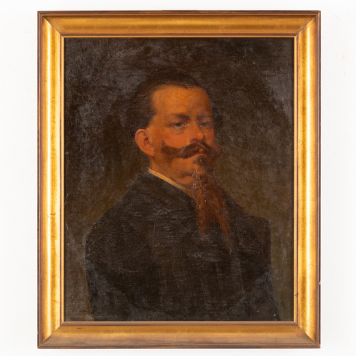 PITTORE DEL XIX SECOLO <br>Ritratto di gentiluomo con barba<br>Olio su tela, cm 65X53,5