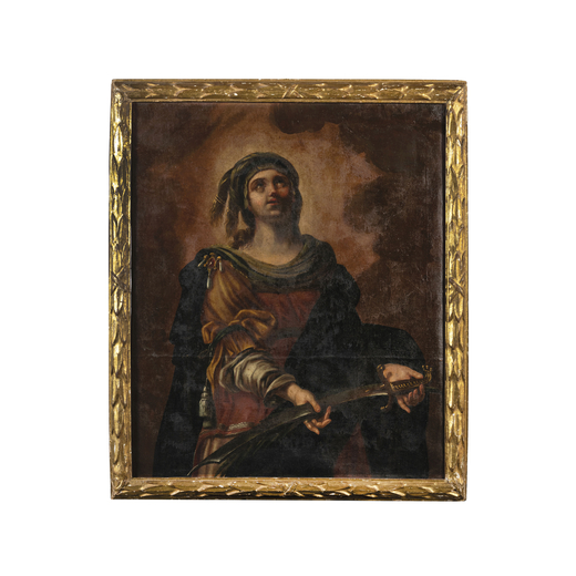 PITTORE DEL XVIII SECOLO  Santa Caterina<br>Olio su tela, cm 88X73