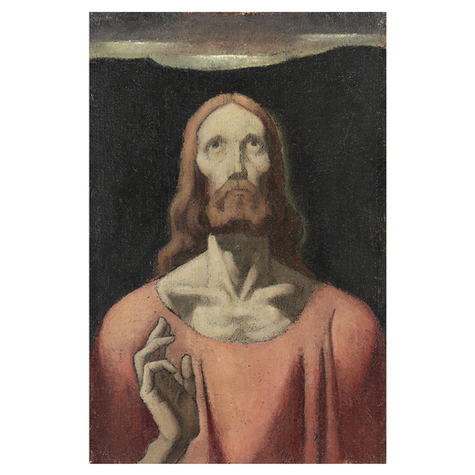 ALBERTO HELIOS GAGLIARDO Genova, 1893 - 1987<br>Testa di Cristo<br>Olio su tela, cm 55X37,5