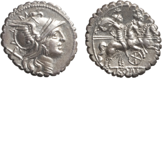 MONETE ROMANE REPUBBLICANE. ANONIME (209-208 a.C.). DENARIO Argento, chiusa e sigillata Tevere SPL/F