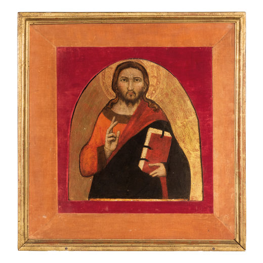 TADDEO DI BARTOLO (maniera di) (Siena, 1362 circa - 1422)<br>San Giovanni evangelista<br>Tempera su 