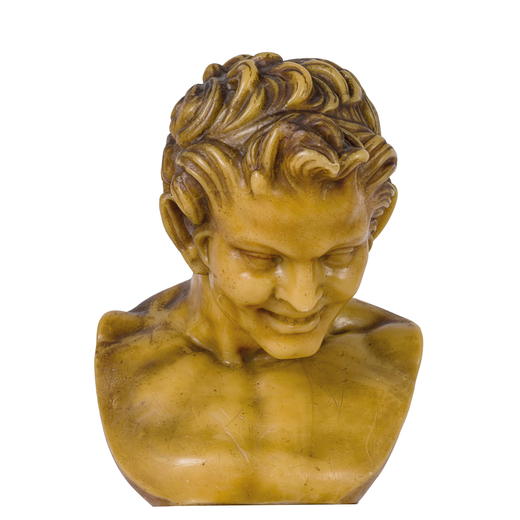 MODELLO IN CERA, XIX-XX SECOLO raffigurante busto di satiro; usure, graffi, difetti, screpolatura ne