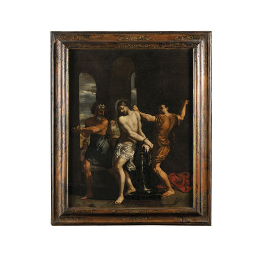 PIETRO LUCATELLI (attr. a) (Roma, 1634 o 1637 circa - 1710)<br>Flagellazione<br>Olio su tela, cm 121