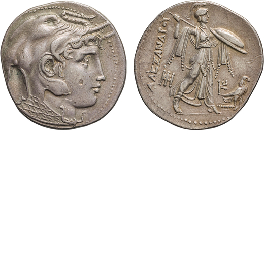 MONETE GRECHE. EGITTO. TOLOMEO (323-285 A.C.). TETRADRACMA Argento, 15,62gr, 29mm. Segnetti, controm