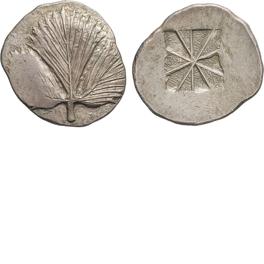 MONETE GRECHE. SICILIA. SELINUTE (CIRCA 500 A.C.). DIDRACMA  Argento, 9,04 gr, 26x23 mm. BB<br>D: Fo