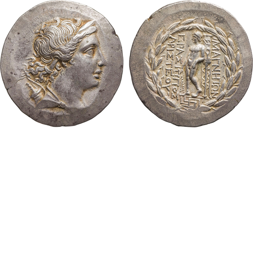 MONETE GRECHE. MAGNESIA AD MEANDRUM (CIRCA 145-143 A.C.). TETRADRACMA Argento, 17,26gr, 33x32mm. Lie