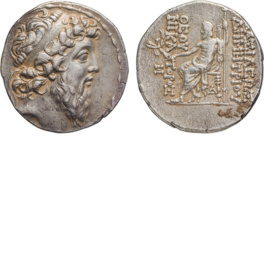 MONETE GRECHE. RE SELEUCIDI. DEMETRIO II (130-125 A.C.). TETRADRACMA Antiochia. Argento, 16,60gr, 28