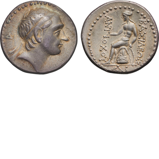 MONETE GRECHE. RE SELEUCIDI. ANTIOCO III (223-187 A.C.). TETRADRACMA Argento, 16,76gr, 27x28mm. Megl
