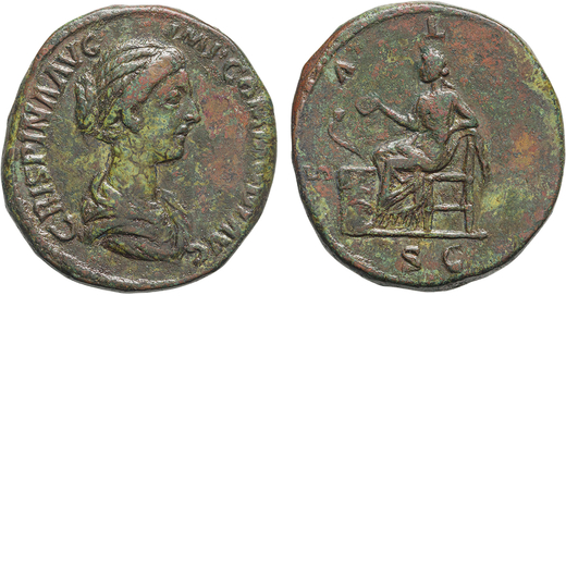 MONETE ROMANE IMPERIALI. CRISPINA (178-192). SESTERZIO Ae, 24,38 30x29mm. BB.<br>D: Busto di Crispin