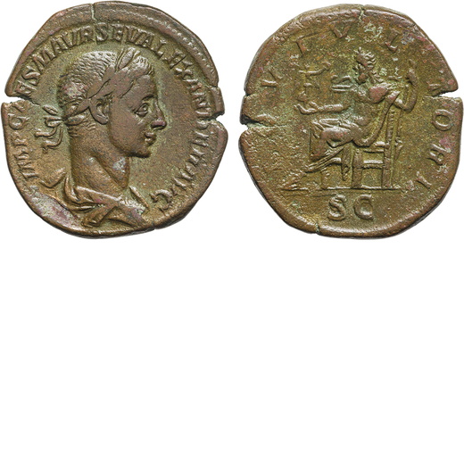 MONETE ROMANE IMPERIALI. ALESSANDRO SEVERO (222-235). SESTERZIO Ae, 20,95gr, 31x30mm. BB.<br>D: Bust