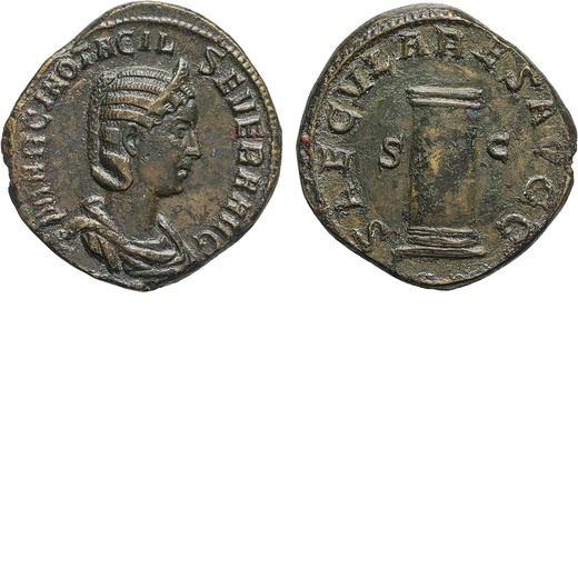 MONETE ROMANE IMPERIALI. OTACILIA (244-249). SESTERZIO  Ae, 20,32gr, 30x29mm. BB. <br>D: Busto diade