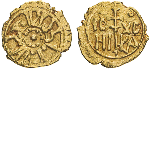 ZECCHE ITALIANE. MESSINA. RUGGERO II (1105-1154). TARI Oro, 0,94gr, 12mm. BB.<br>D: Legenda cufica c