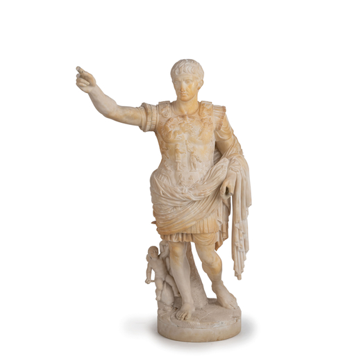 GRUPPO IN MARMO, FIRENZE, XIX SECOLO  raffigurante Augusto di Prima Porta, dal noto prototipo di epo