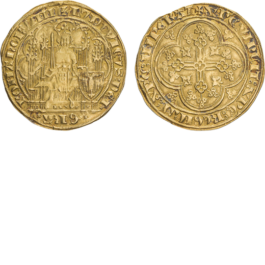 ZECCHE ESTERE. FIANDRE. LOUIS DE MALE (1346-1384). CHAISE DOR Oro, 4,42gr, 30mm. Tondello leggerment