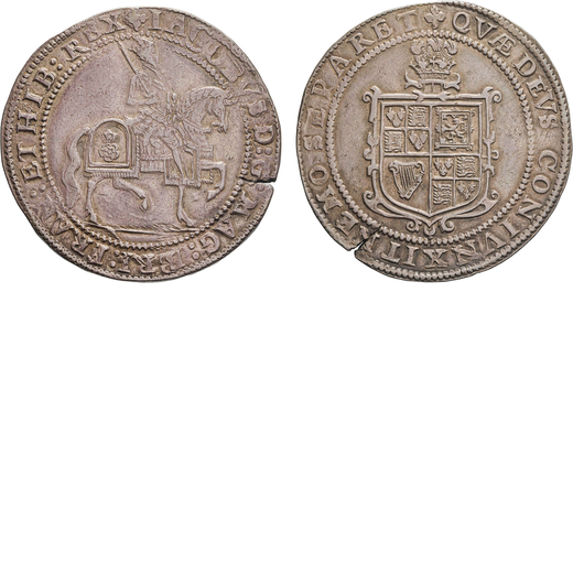 ZECCHE ESTERE. GRAN BRETAGNA. GIACOMO I (1603-1625). CORONA Argento, 29,47gr, 44x45mm. Leggera fratt