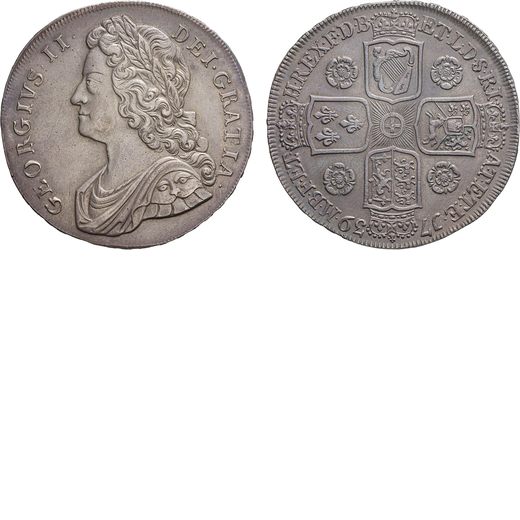 ZECCHE ESTERE. GRAN BRETAGNA. GIORGIO II (1727-1760). CORONA 1739 ANNO REGNI DUODECIMO. Argento, 30,