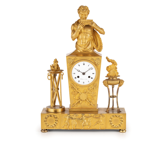 OROLOGIO A PENDOLO DA APPOGGIO IN BRONZO DORATO, FRANCIA, CIRCA 1820 orologio dappoggio in bronzo do