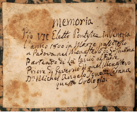 OROLOGIO NOTTURNO, LUDOVICO MANELLI, BOLOGNA 1670 CIRCA