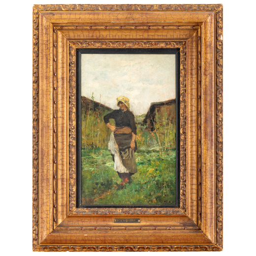 LORENZO DELLEANI Pollone, 1840 - Torino, 1908<br>Studio per il dipinto Tempo Grigio<br>Datato 21 9 9