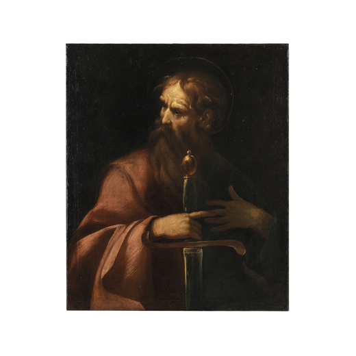 ERCOLE PROCACCINI IL GIOVANE (attr. a) (Milano 1605 - 1675/1680) <br>San Paolo<br>Olio su tela, cm 9