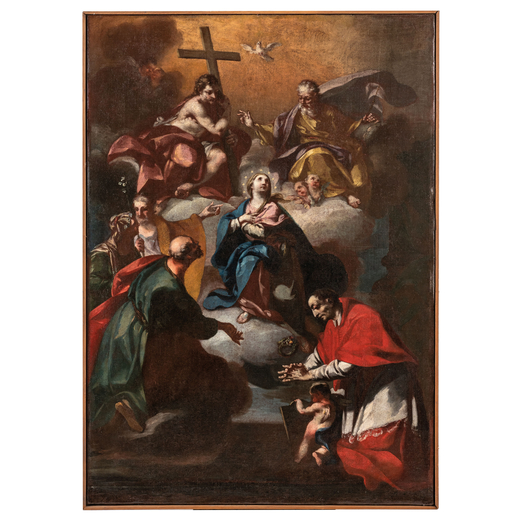 GIOVANNI DOMENICO MOLINARI (Caresana, 1721 - Torino, 1793)<br>Bozzetto raffigurante la Madonna in gl