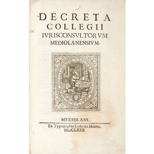 [MILANO]. Decreta collegii iurisconsultorum mediolanensium. Milano: Ludovici Montiae, 1672.
