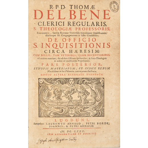 [INQUISIZIONE] DEL BENE, Tommaso (1605-1673). De officio S. Inquisitionis circa h?resim: cum bullis,