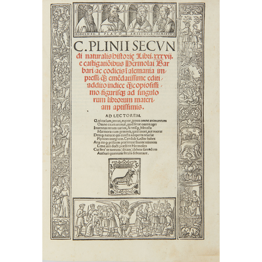 PLINIO IL VECCHIO (23-79 d.C.). Historie naturalis. Venezia: Sessa, 1525.