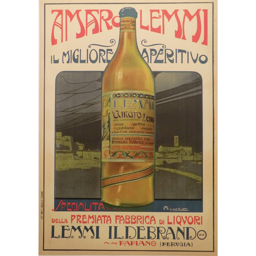 Amaro Lemmi Manifesto Pubblicitario [Telato]<br>by Migliorati A. ; Edito Lit. Rag. C. Sala & C., Mil