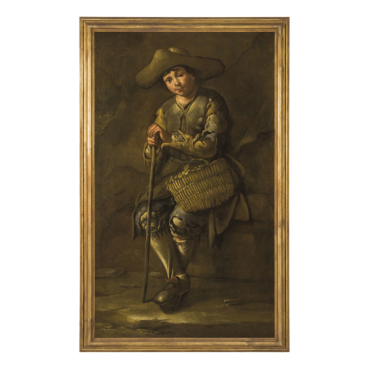 GIUSEPPE ROMANI (Como, 1654 - Modena, 1727)<br>Ritratto di giovane in veste di pitocco (Ritratto del