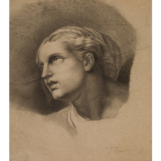 TEERLINK MUSCHI ANNA (Siena 1800 - 1885)<br>Disegno accademico <br>Matita su carta, cm 36,5X32
