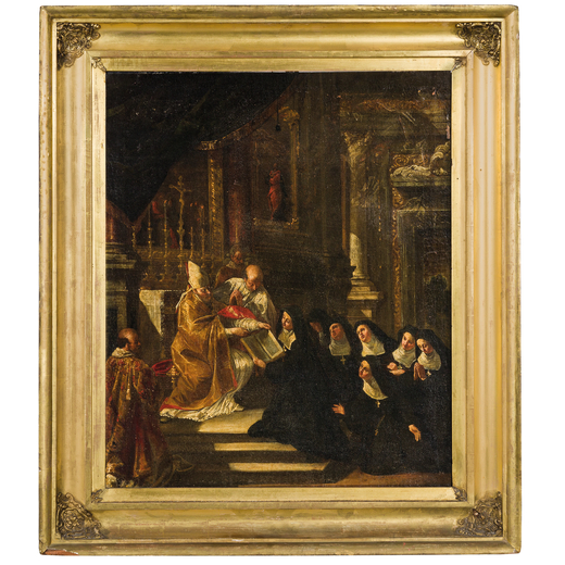 GIOVANNI DOMENICO LOMBARDI  (Lucca, 1682 - 1751) <br>San Francesco di Sales consegna la regola a Gio