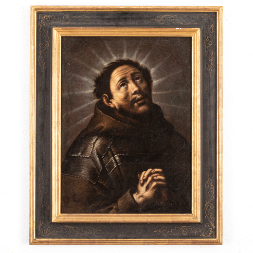 GEROLAMO CHIGNOLI (Milano 1600 ca. e in Lombardia nel XVII secolo)<br>San Francesco<br>Olio su tela,