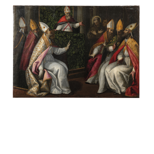 PIETRO MALOMBRA (attr. a) (Venezia, 1556 - 1618) <br>Papa Innocenzo III approva la proto-regola fran