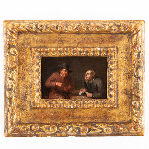 EGBERT VAN HEEMSKERCK (attr. a) (Haarlem, 1638 - Londra, 1704)<br>Interno con giocatori di carte <br
