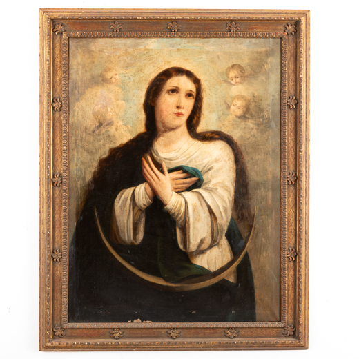 PITTORE DEL XVIII SECOLO Vergine Maria <br>Olio su tela, 109,5X82